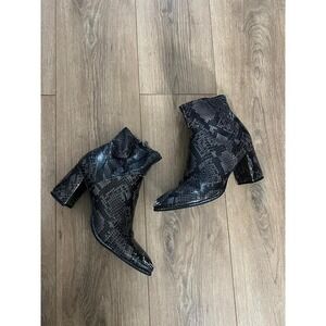 Vintage Snake Skin Boot Heels Size 8